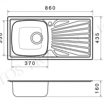 Inset sink 43,5x86 with big siphon and trough overflow Kitchen sinks and vent hoods