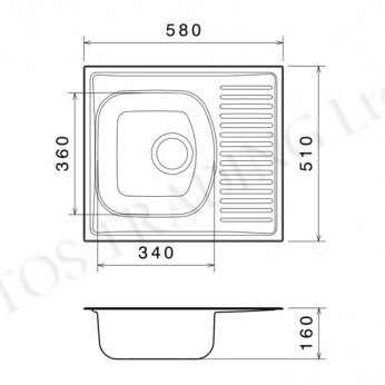 Inset sink 51x58 with big siphon and trough overflow Kitchen sinks and vent hoods