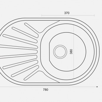 Oval Inset sink 48x78 with big siphon Kitchen sinks and vent hoods