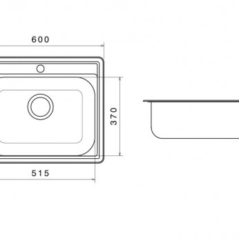 Inset sink 60x50 with big siphon and trough overflow Kitchen sinks and vent hoods