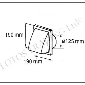 End grille 190x190  ф125  Kitchen sinks and vent hoods