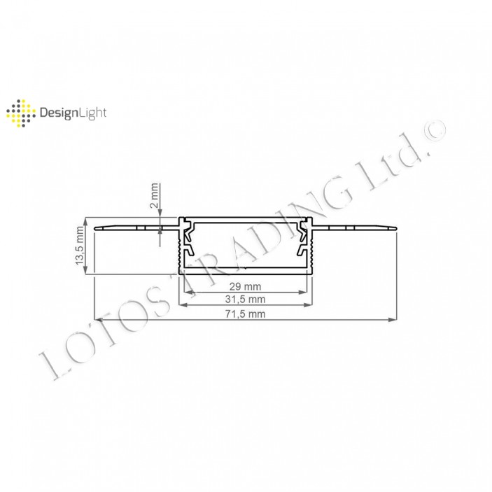 Aluminum profile for LED strip DEOLINE XL - straight profile 31L.292.00 - Furniture LED lighting Aluminum profile for LED strip DEOLINE XL - straight profile Furniture LED lighting