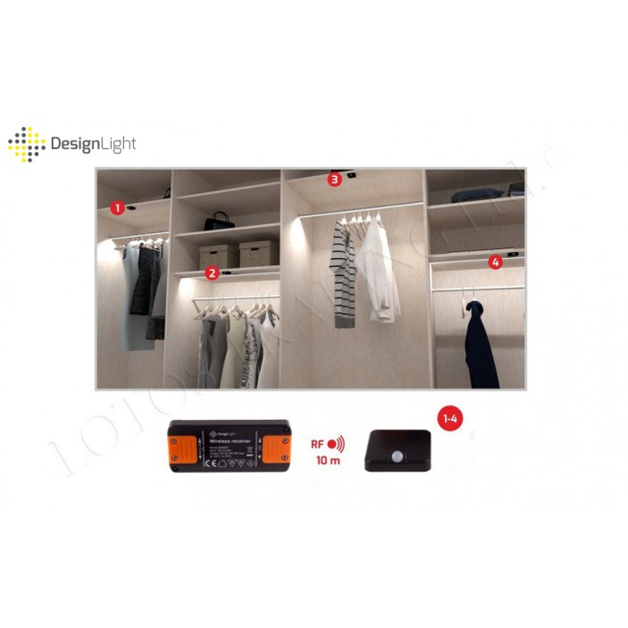 Wireless PIR wardrobe set DELI 31L.459.01 - Furniture LED lighting Wireless PIR wardrobe set DELI Furniture LED lighting