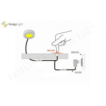 Димер прекъсвач с допир 12V/36W хром Димер прекъсвач с допир 12V/36W хром