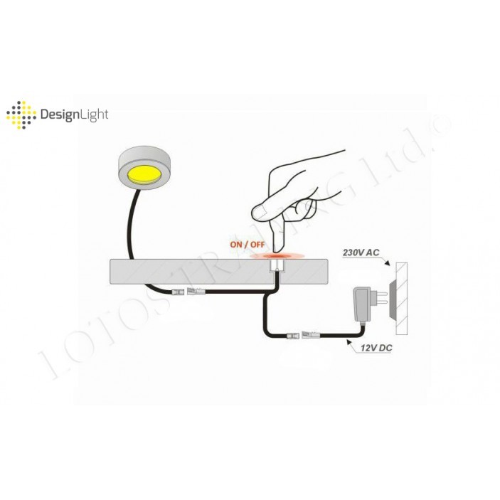 Димер прекъсвач с допир 36W 31L.462.03 - Осветителни тела за мебели Димер прекъсвач с допир 36W Осветителни тела за мебели