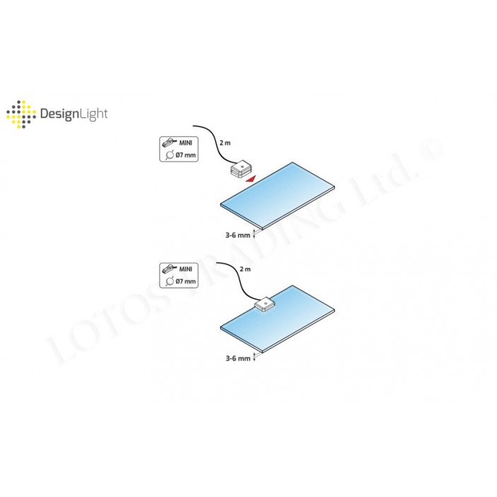 Cable with mini amp connector KLIPS Furniture LED lighting