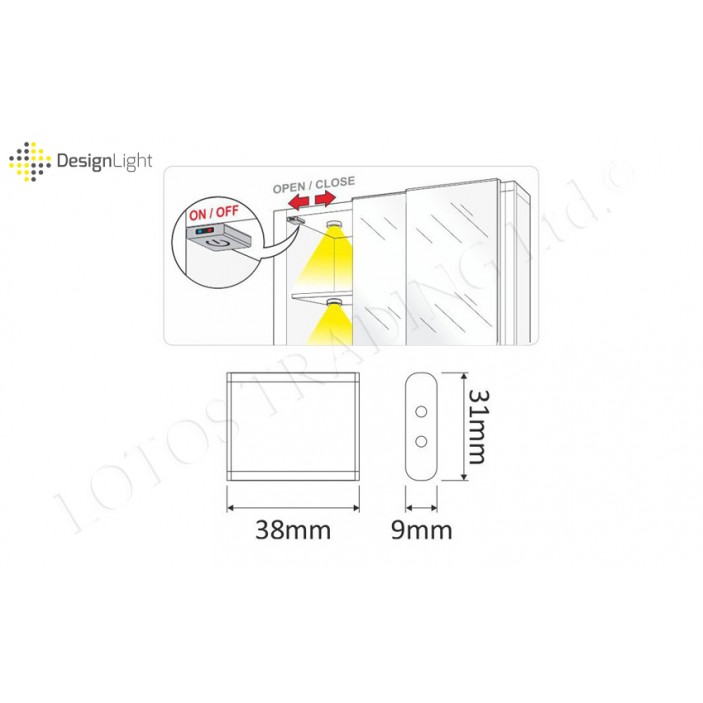 LED DOOR lighting switch for the wardrobe 31L.457.02 - Furniture LED lighting LED DOOR lighting switch for the wardrobe Furniture LED lighting