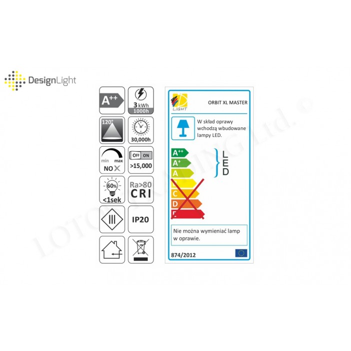 ORBIT XL MASTER surface luminaire LED 3W matt chrome Furniture LED lighting