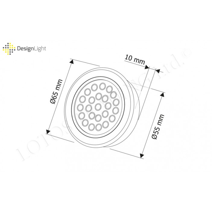 OVAL recessed LED luminaire 2W Furniture LED lighting