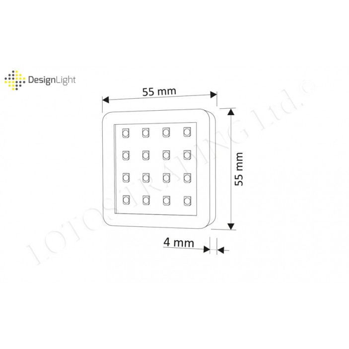 LED лампа SQUARE 2 - 1,5W - 16 диода 31L.301.01-03 - Осветителни тела за мебели LED лампа SQUARE 2 - 1,5W - 16 диода Осветителни тела за мебели