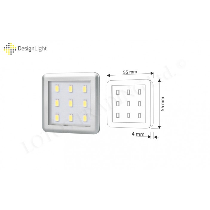 LED лампа SQUARE 3 - 2,5W - 9 диода 30K / 60K 31L.301.31-32 - Осветителни тела за мебели LED лампа SQUARE 3 - 2,5W - 9 диода 30K / 60K Осветителни тела за мебели