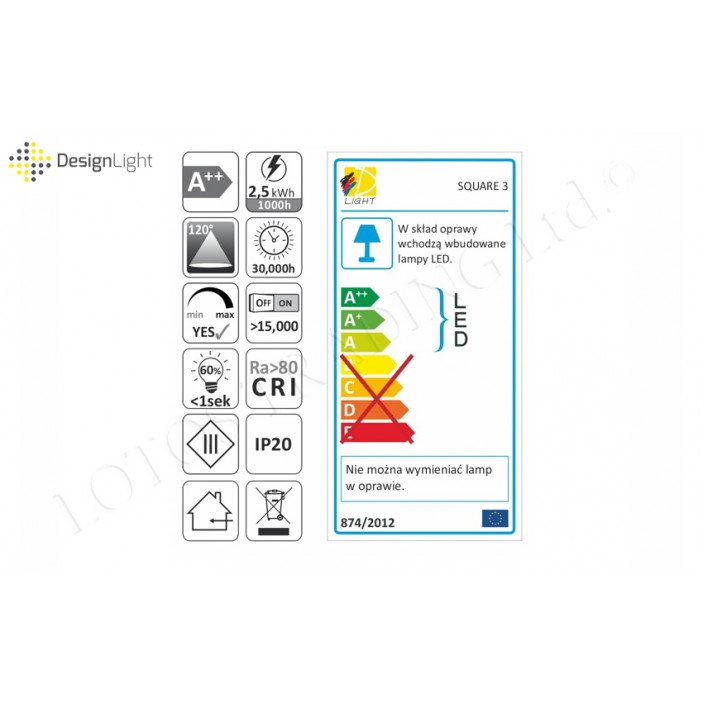 LED лампа SQUARE 3 - 2,5W - 9 диода 30K / 60K 31L.301.31-32 - Осветителни тела за мебели LED лампа SQUARE 3 - 2,5W - 9 диода 30K / 60K Осветителни тела за мебели
