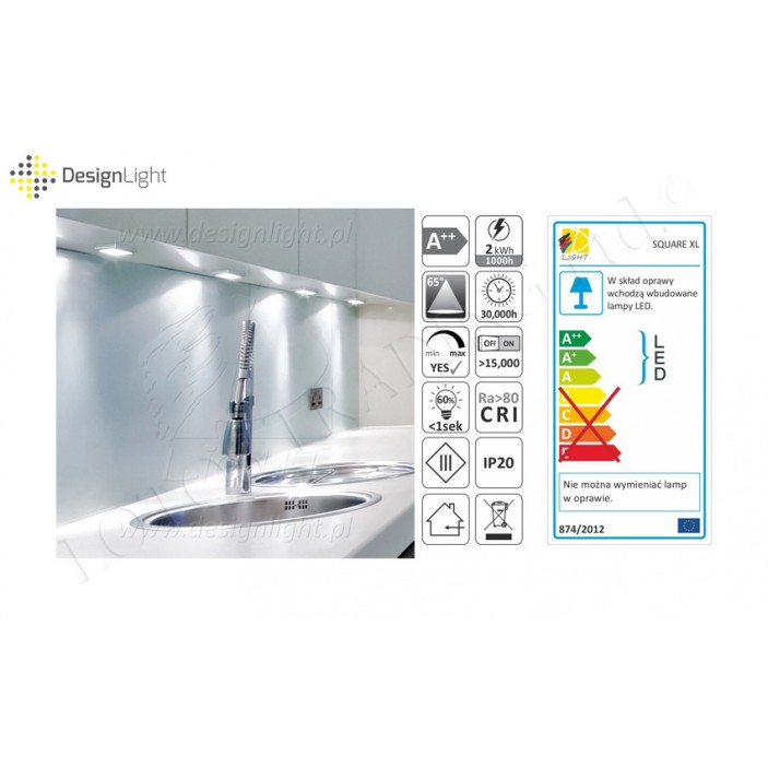SQUARE XL under cabinet LED 2W - 25 diodes 31L.301.11 - Furniture LED lighting SQUARE XL under cabinet LED 2W - 25 diodes Furniture LED lighting