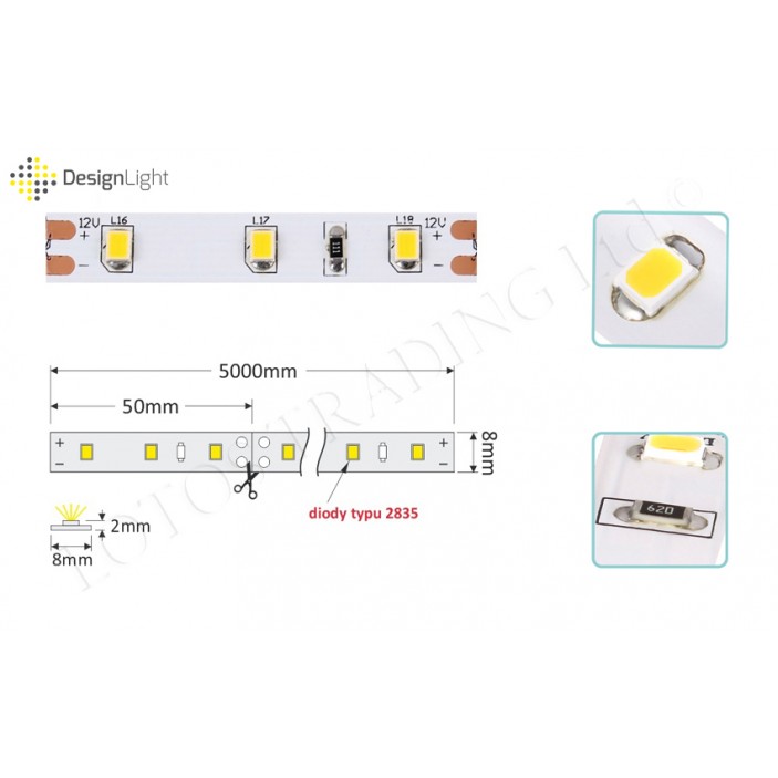 LED strip PREMIUM 60 LED/m diodes 2835 IP20 12W/m  31L.105.01 - Furniture LED lighting LED strip PREMIUM 60 LED/m diodes 2835 IP20 12W/m  Furniture LED lighting