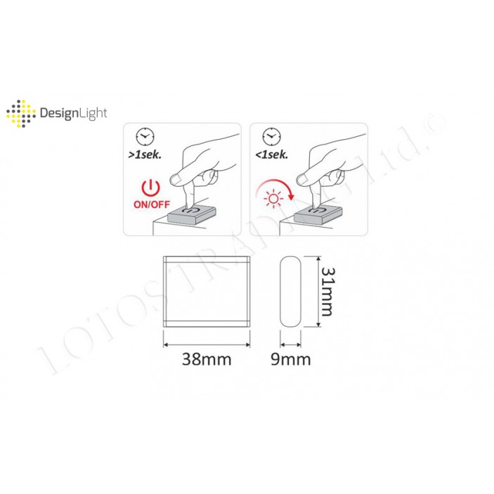 LED touch прекъсвач с допир и с димер 31L.462.04 - Осветителни тела за мебели LED touch прекъсвач с допир и с димер Осветителни тела за мебели