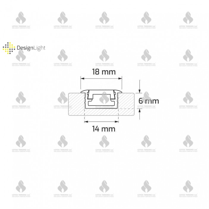 Алуминиев профил за LED лента за вкопаване INLINE MINI 31L.260.01A - Осветителни тела за мебели Алуминиев профил за LED лента за вкопаване INLINE MINI Осветителни тела за мебели