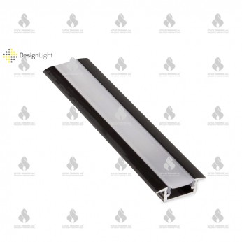 Aluminum buil-in profile INLINE MINI XL, black Furniture LED lighting
