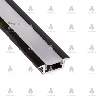 Aluminum buil-in profile INLINE MINI XL, black Furniture LED lighting