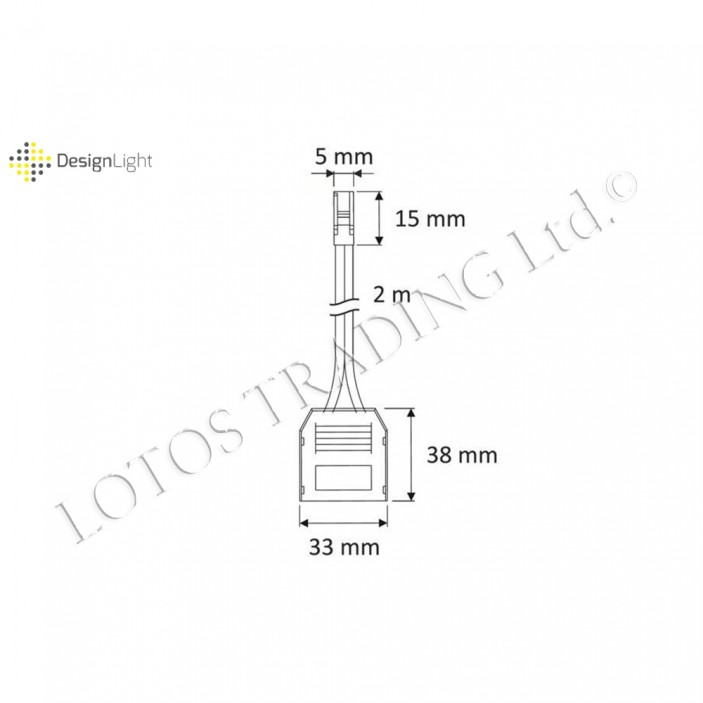Разклонител с 3 гнезда с кабел 2м с букса 31L.470.02 - Осветителни тела за мебели Разклонител с 3 гнезда с кабел 2м с букса Осветителни тела за мебели