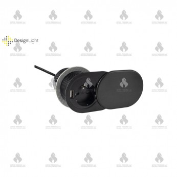 SIngle slide Recessed furniture socket with USB Furniture LED lighting