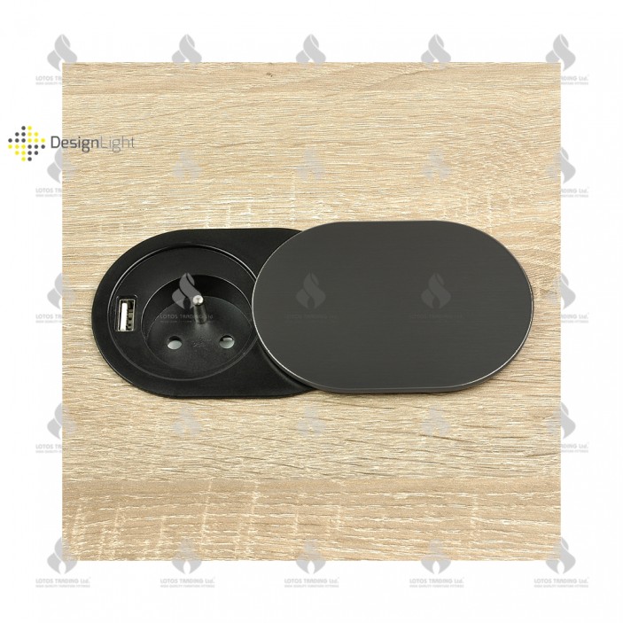 Контакт за вграждане с USB SLIDEBOX 31L.056.02 - Осветителни тела за мебели Контакт за вграждане с USB SLIDEBOX контакт с usb