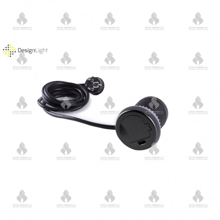 SIngle Recessed furniture socket with USB Furniture LED lighting