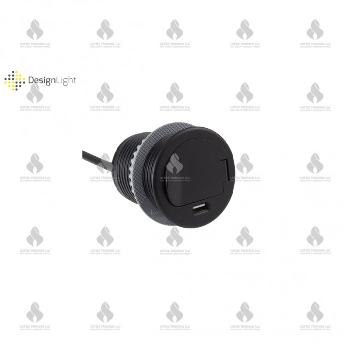 SIngle Recessed furniture socket with USB Furniture LED lighting