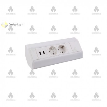 Corner multi socket with 2xSCHUKO and 2xUSB (A and C-type) Furniture LED lighting