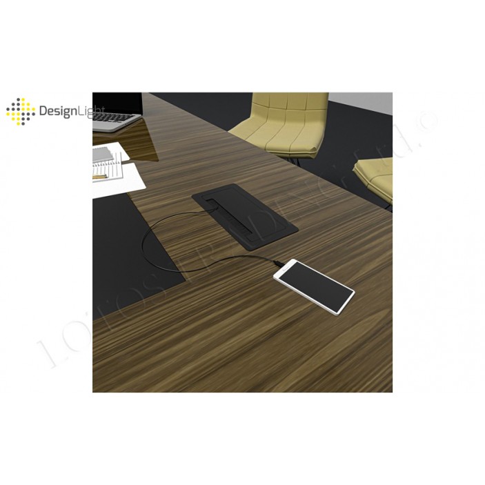 Разклонител INBOX за вграждане с капак 31L.042.02 - Осветителни тела за мебели Разклонител INBOX за вграждане с капак контакт с usb