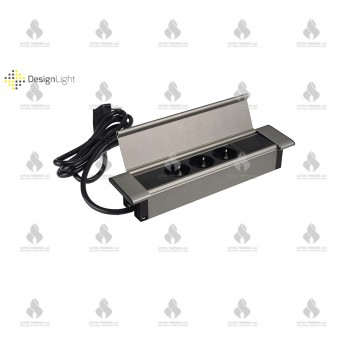Plug-in multisocket 3xSCHUKO, inox Furniture LED lighting