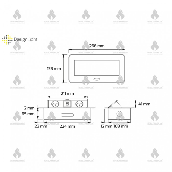 Разклонител за вграждане с Push-Open капак с 2xSCHUKO и 2хUSB ( A и С -тип), ЧЕРЕН 31L.041.02 - Осветителни тела за мебели Разклонител за вграждане с Push-Open капак с 2xSCHUKO и 2хUSB ( A и С -тип) ЧЕРЕН контакт с usb