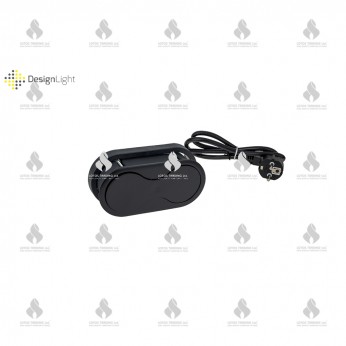 Plug-in plug with USB type eight, black Furniture LED lighting