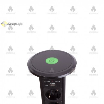 Vertical automatic splitter for embedding with USB, black Furniture LED lighting