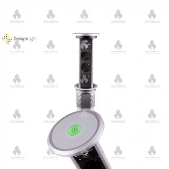 Vertical automatic splitter for embedding with USB, gray Furniture LED lighting