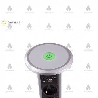 Vertical automatic splitter for embedding with USB, gray Furniture LED lighting