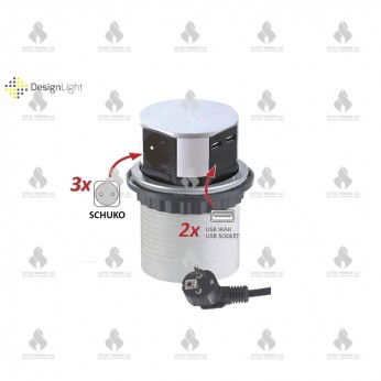 Vertical splitter for embedding with USB, aluminum housing Furniture LED lighting