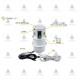 Pop-up power socket with USB and RJ45, white Furniture LED lighting