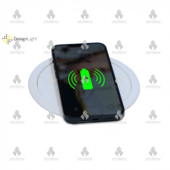 Pop-up power socket with USB and RJ45, white Furniture LED lighting