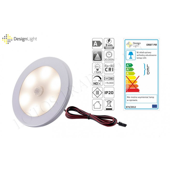 Сензор с луничка ORBIT PIR 3W 31L.303.01 - Осветителни тела за мебели Сензор с луничка ORBIT PIR 3W Осветителни тела за мебели