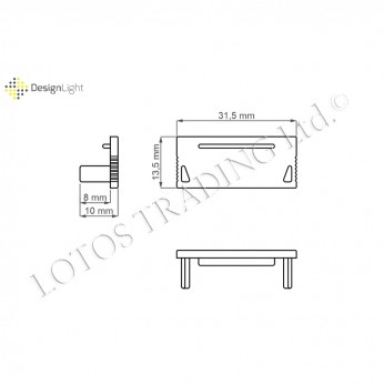 Plug for Aluminum profile DEOLINE XL - straight Furniture LED lighting