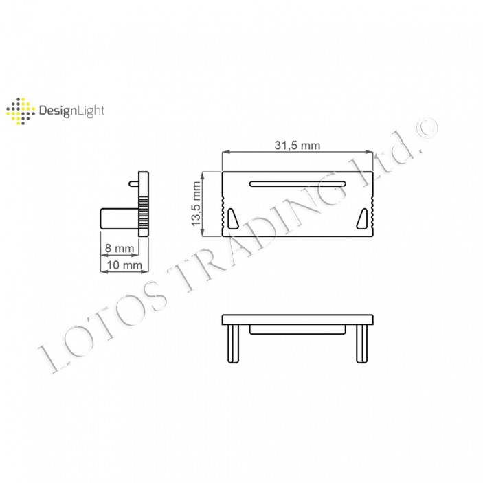 Plug for Aluminum profile DEOLINE XL - straight 31L.292.10 - Furniture LED lighting Plug for Aluminum profile DEOLINE XL - straight Furniture LED lighting