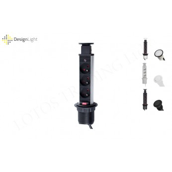 Pop-up Vertical furniture socket Furniture LED lighting