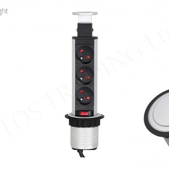 Pop-up Vertical furniture socket Furniture LED lighting