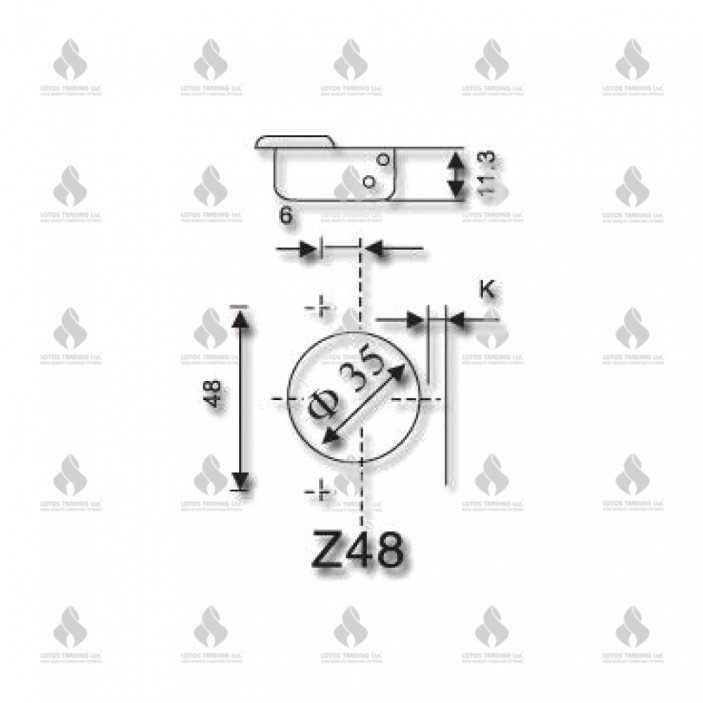 IVENTO Slide-on 165 degrees hinge Hinges