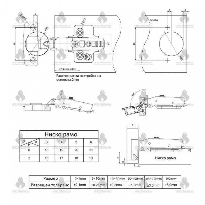 IVENTO LUX K Soft-close clip-on 3D hinge full overlay  Hinges