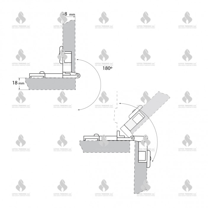 IVENTO 17 Inseparable 270 degrees hinge 3D Hinges
