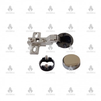 IVENTO B-55 Mini glass hinge half overlay + chrome cup Hinges
