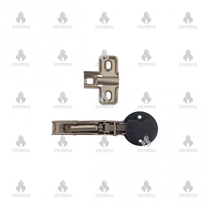 IVENTO K Mini glass hinge with damper and clip, inset + cap chrome 05L.410.03 - Hinges IVENTO K Mini glass hinge with damper and clip, inset + cap chrome Hinges