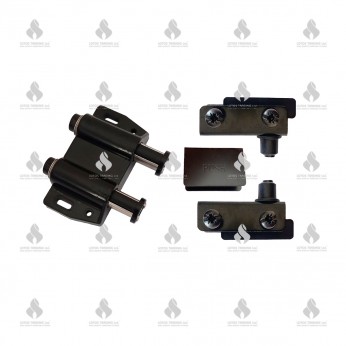 U-type set for 2 glass doors Hinges