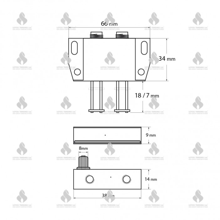 U-type set for 2 glass doors 05L.541.12 - Hinges U-type set for 2 glass doors Hinges